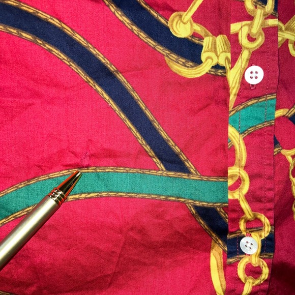 Ralph Lauren Chain Equestrian Print Shirt Women 3X Long Sleeve Button Front - Picture 9 of 12